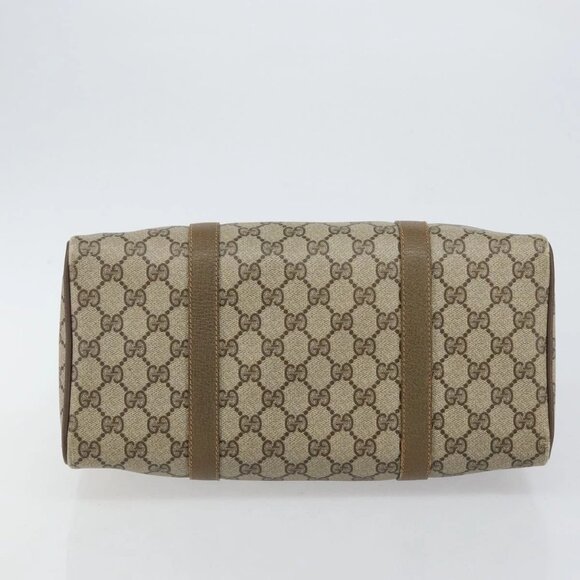 GUCCI GG Supreme Web Sherry Line Boston Bag PVC Beige Gold 40 02 007 Auth 144173 - Picture 5 of 16